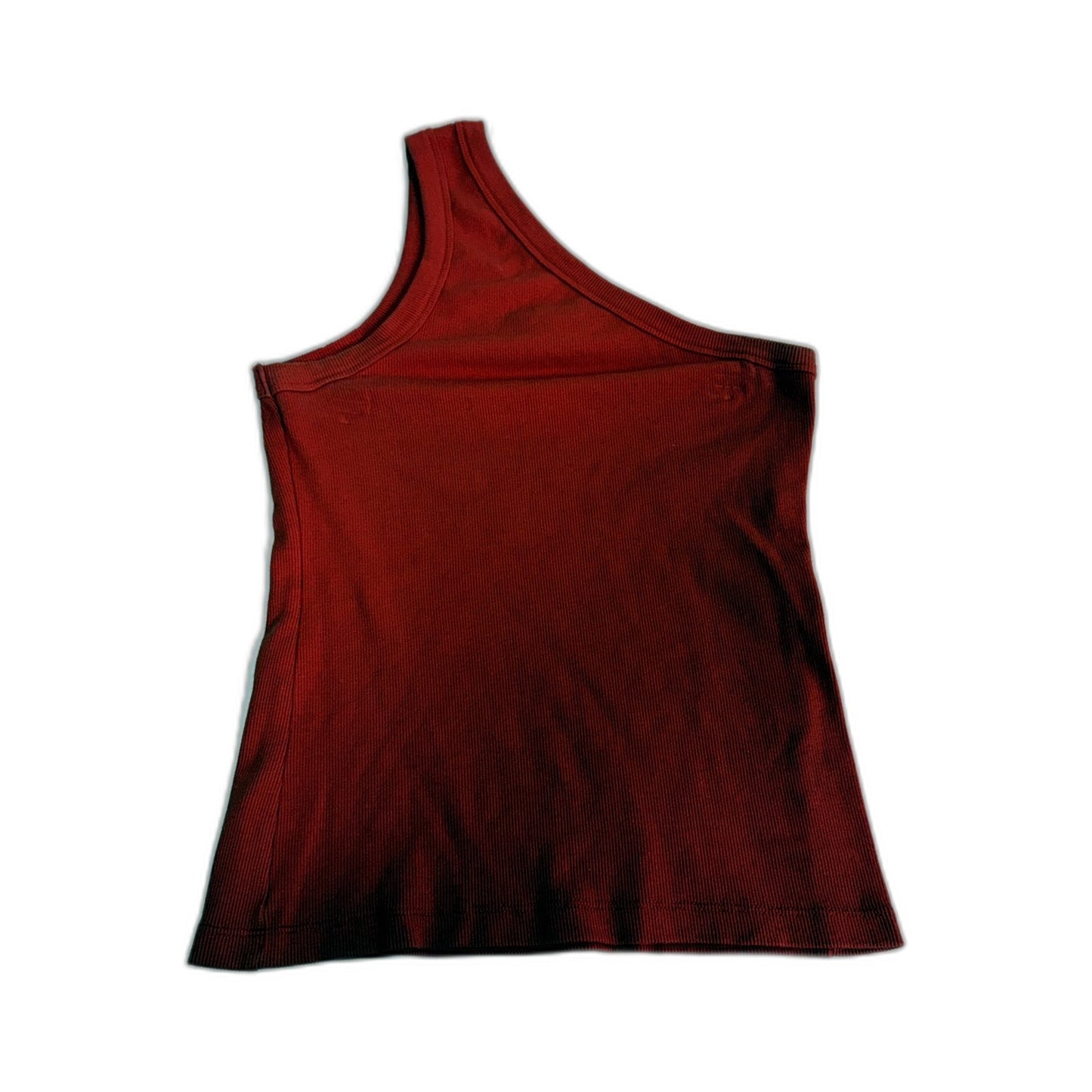 Seed Heritage Womens One-Shoulder Ribbed Top in Red, Size M