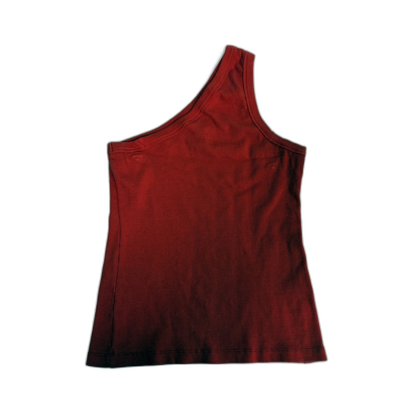 Seed Heritage Womens One-Shoulder Ribbed Top in Red, Size M