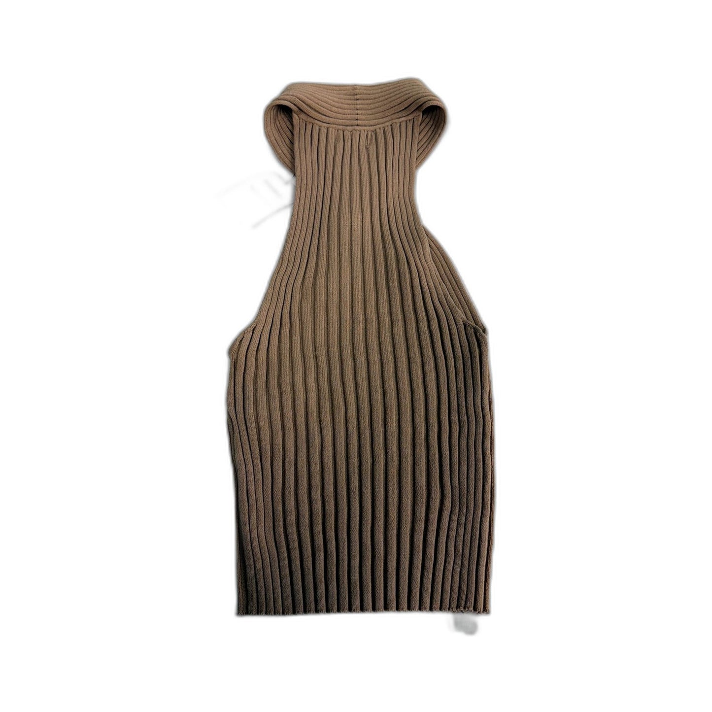 Cotton On Womens Ribbed Knit Cross Strap Singlet Dress in Fawn, Size S NEW