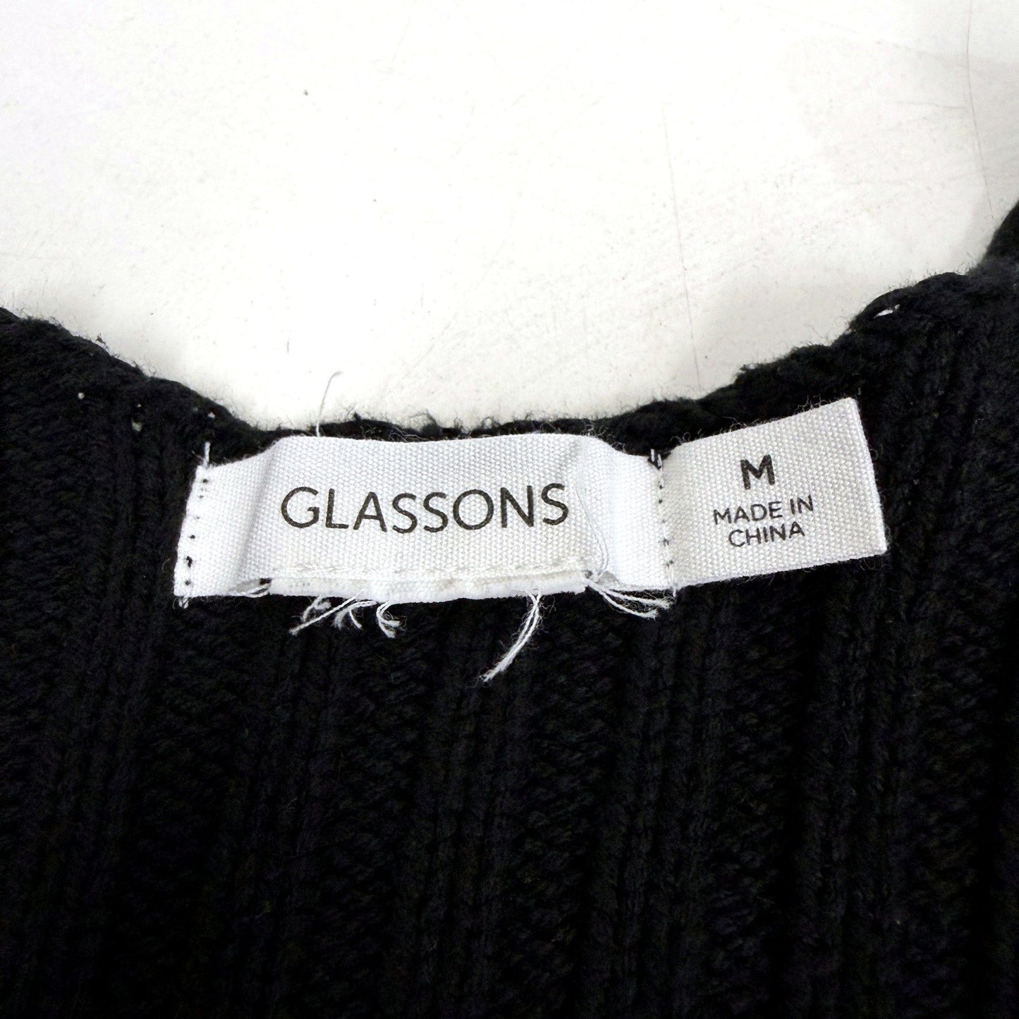 Glassons Womens Cropped Pleated Ruched Pullover Sweater in Black, Size M