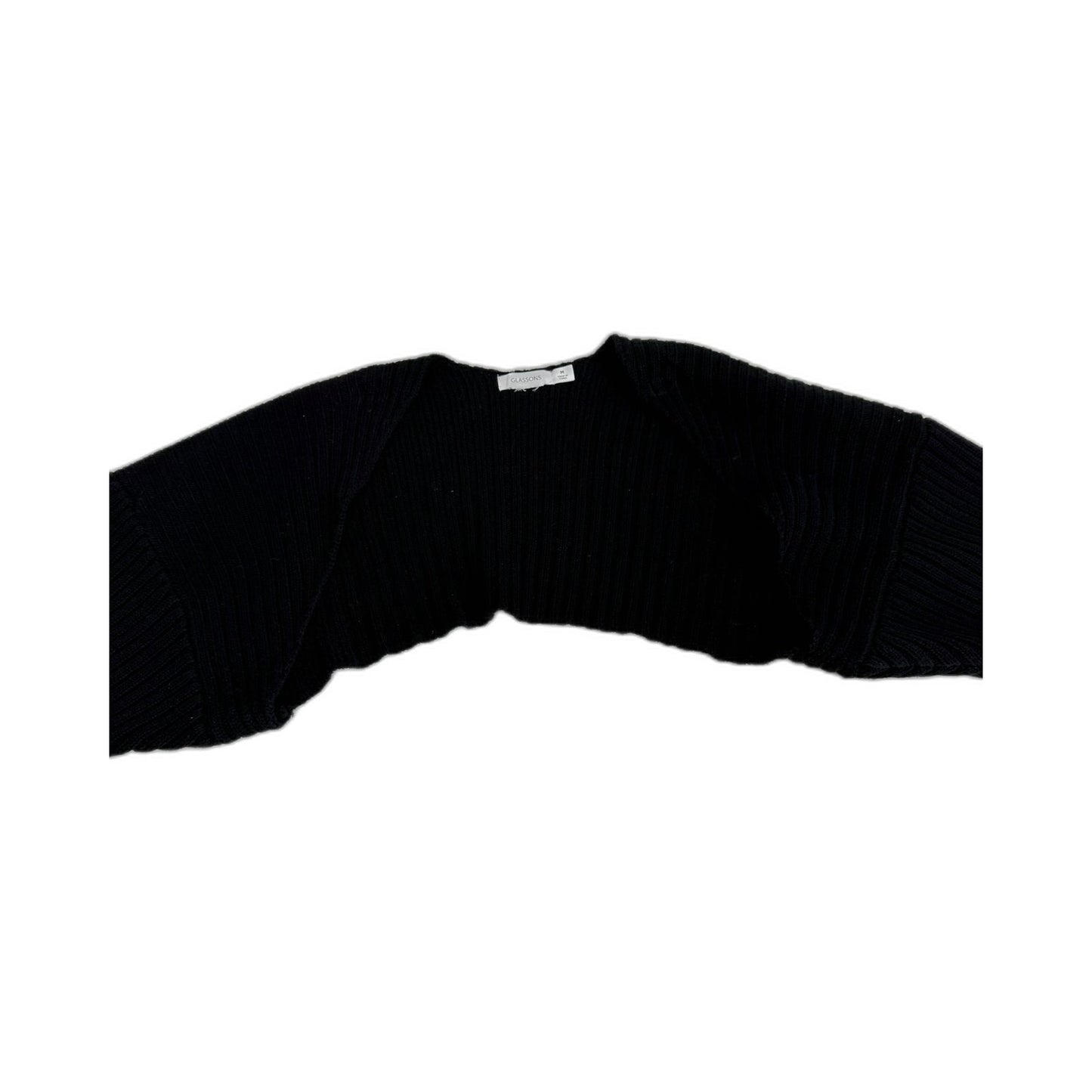 Glassons Womens Cropped Pleated Ruched Pullover Sweater in Black, Size M