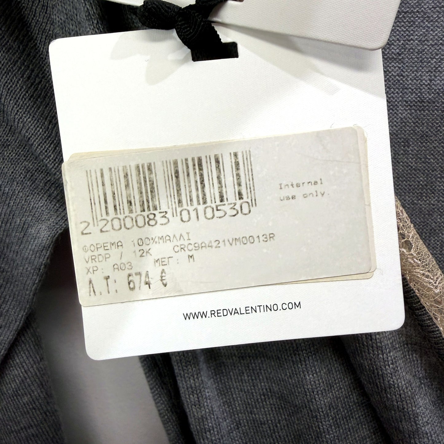 Red Valentino Womens Pleated Tie Waist Pullover Dress in Gray, Size M NEW