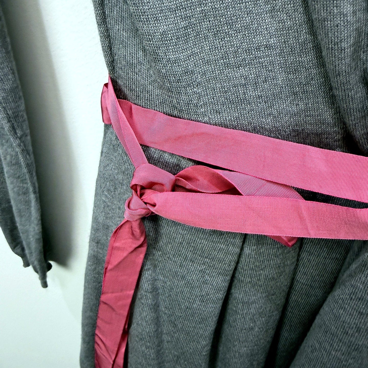 Red Valentino Womens Pleated Tie Waist Pullover Dress in Gray, Size M NEW