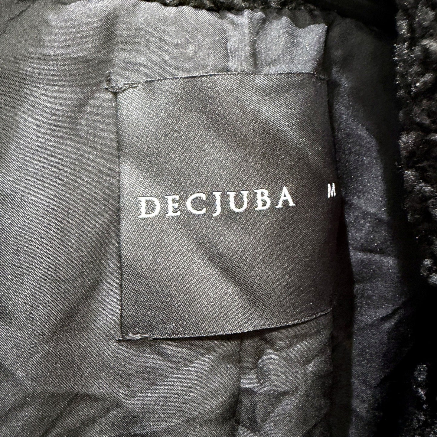 Decjuba Womens Plush Fuzzy Oversized Teddy Coat in Black, Size M