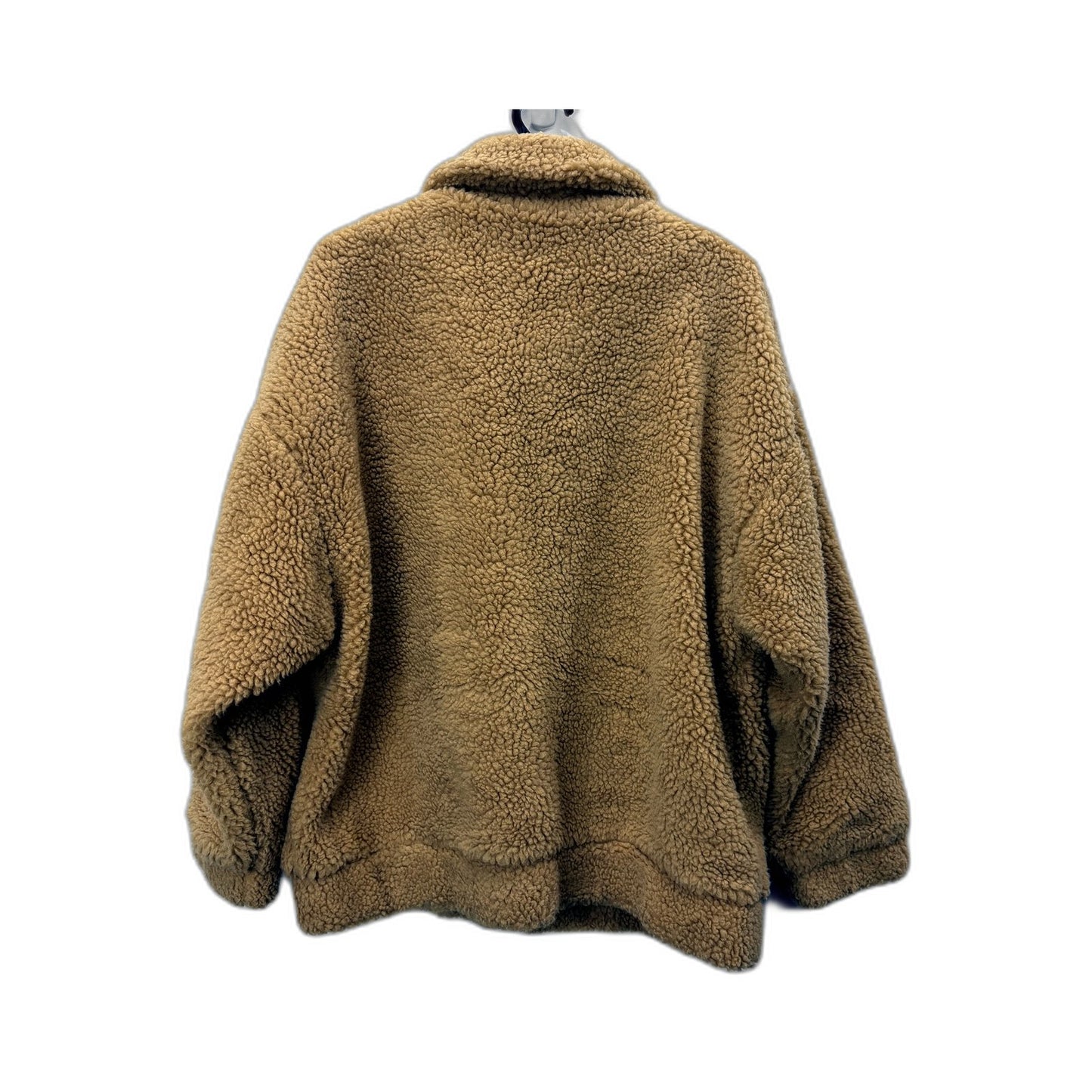 Ghanda Womens Teddy Coat Pullover Sweatshirt Sherpa Fleece Tan/Brown Size XS/S
