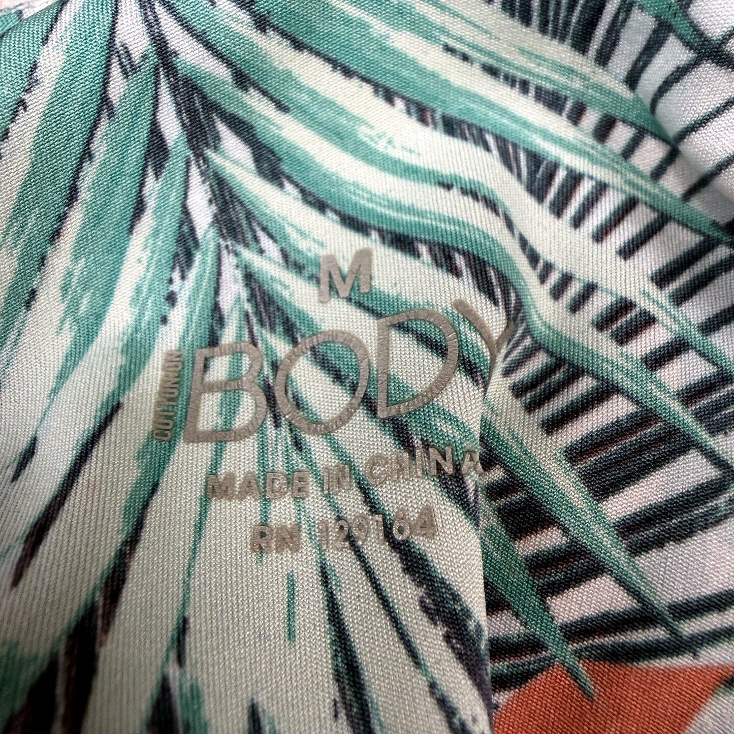 Cotton On Body Womens Tropical Palm Leaf Print Activewear Shorts Mint Multi