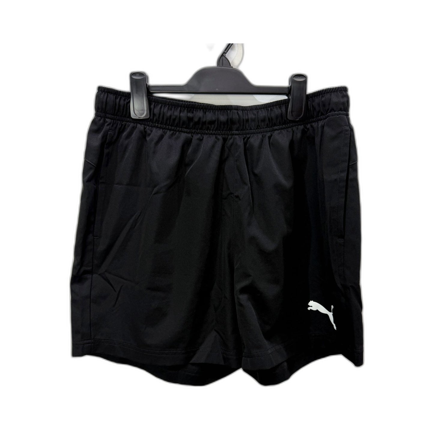 Puma Mens Polyester Shorts with Elastic Waist and Pockets in Black, Size L