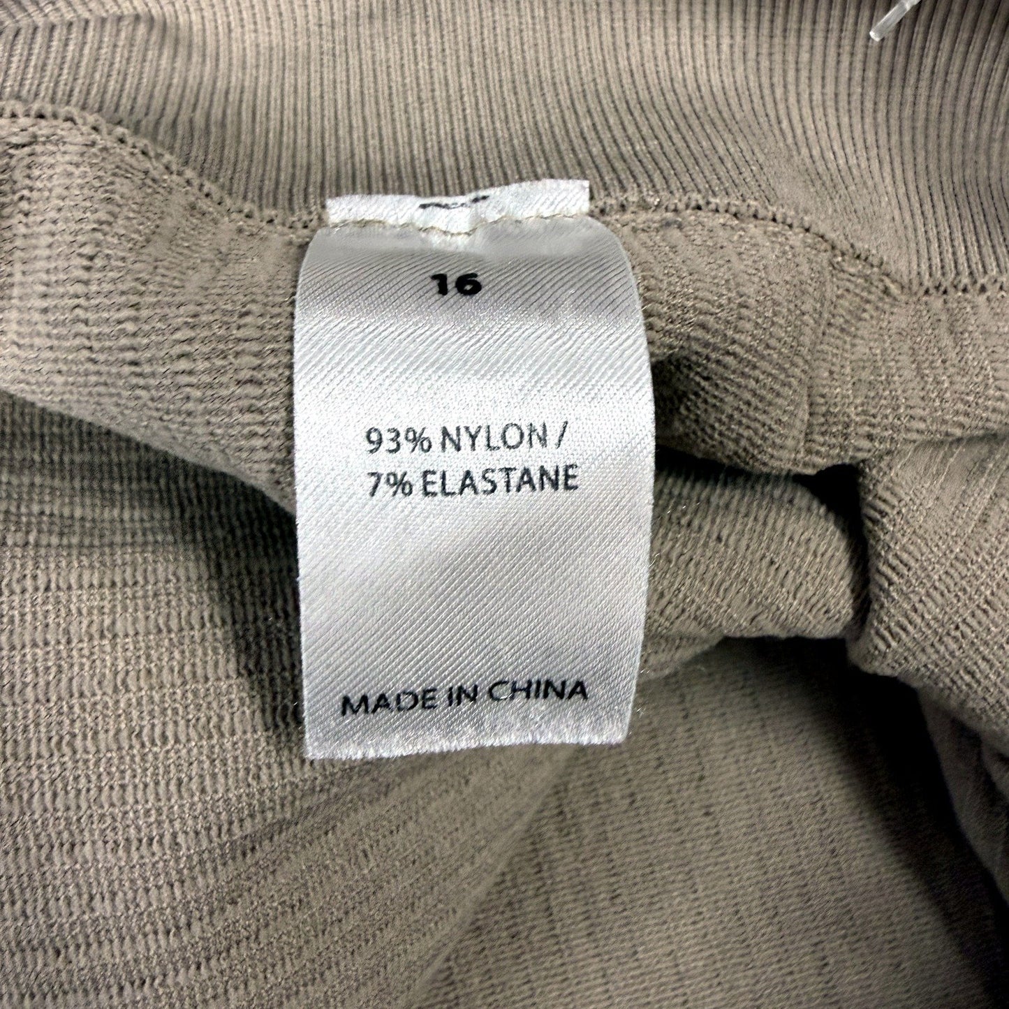 Everlast Womens Ribbed High Waisted Olive Green Leggings Size 16 NEW