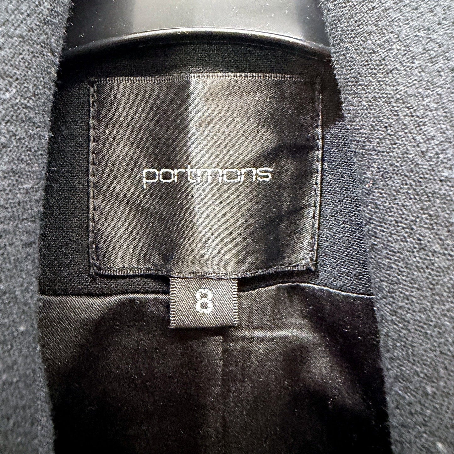 Portmans Womens Wool Blend Double Breasted Belted Coat in Black Size 8