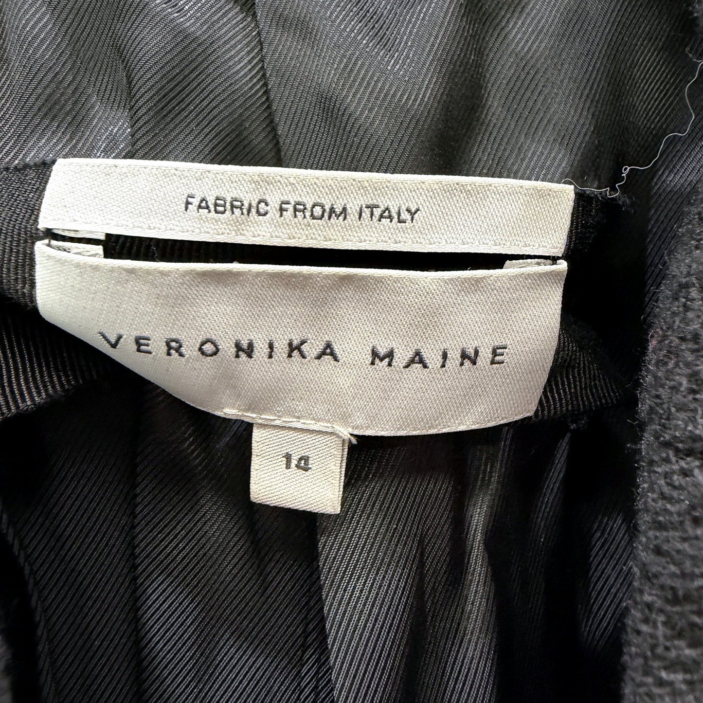 Veronika Maine Womens Wool Coat Black Warm Lightweight Outerwear Size 14