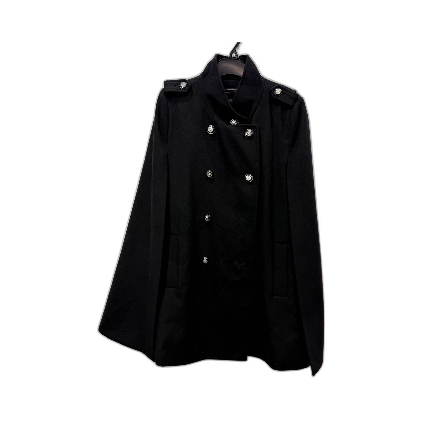 Forever New Womens Oversized Double Breasted Poncho Coat Black Size 10