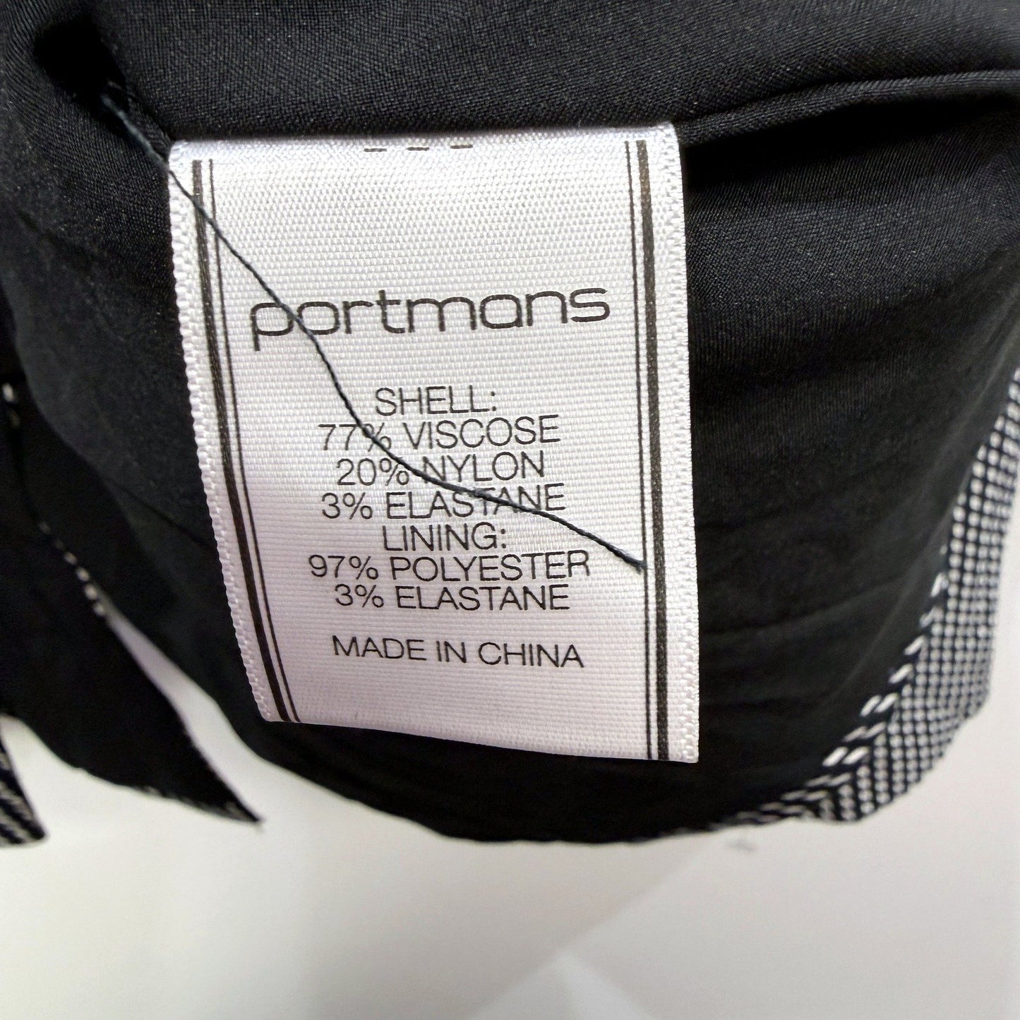 Portmans Womens Houndstooth Blazer in Black and White, Size 6