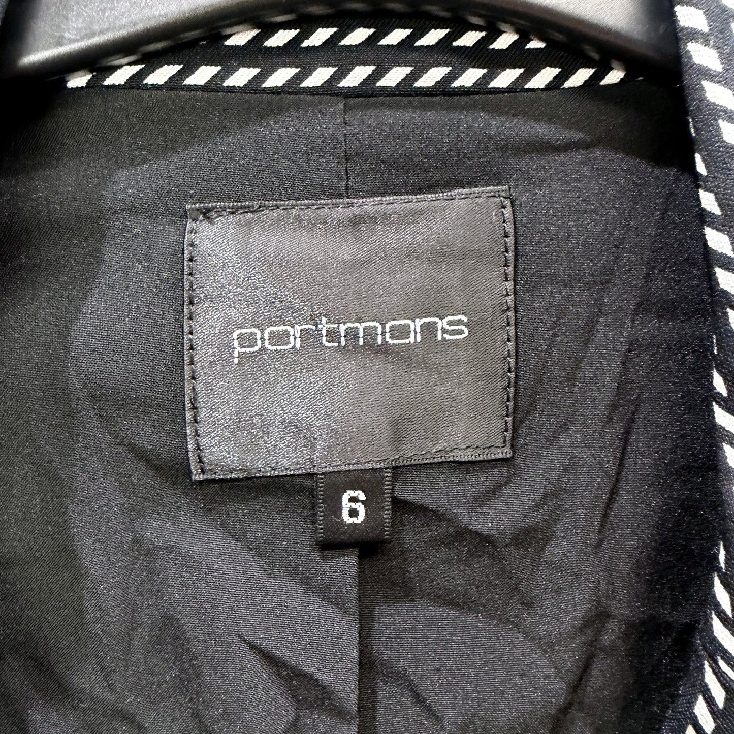 Portmans Womens Houndstooth Blazer in Black and White, Size 6