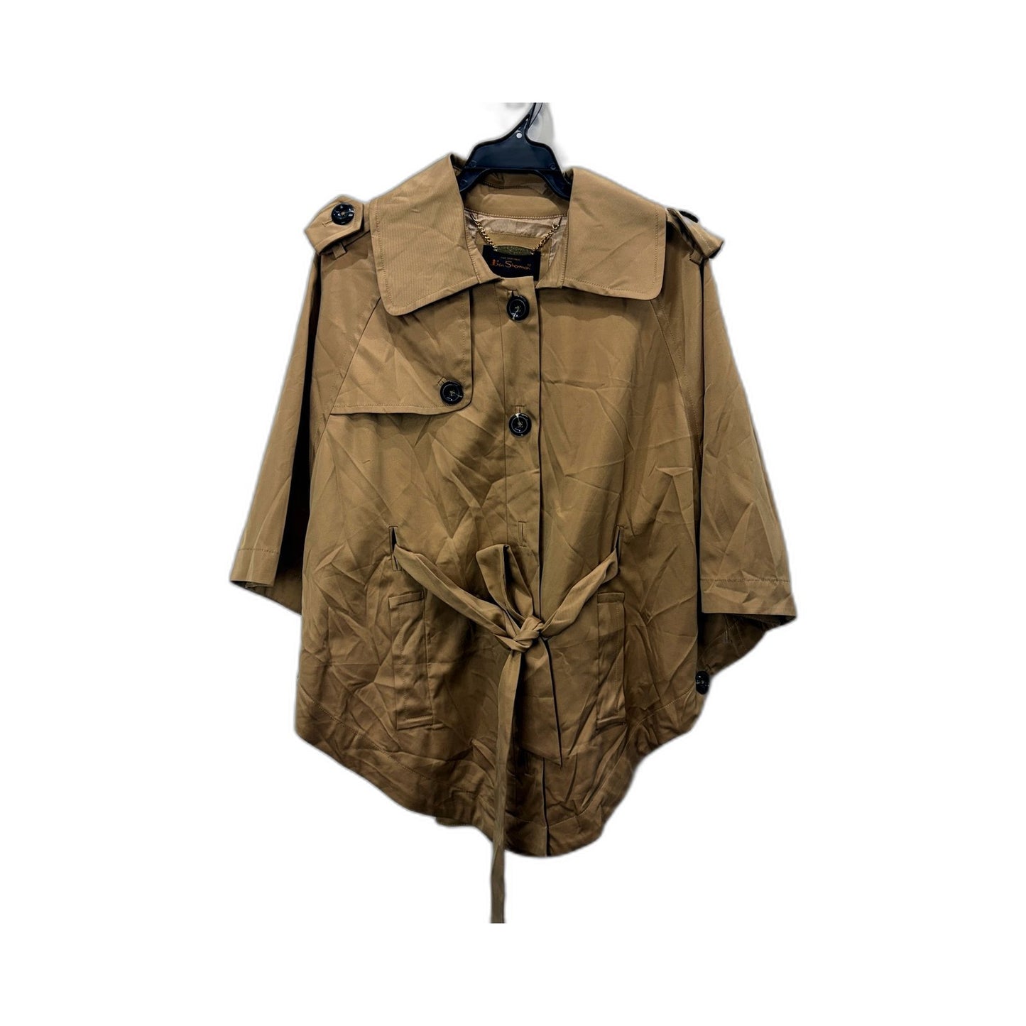Ben Sherman Womens Belted Tan/Beige Poncho Jacket in Size M