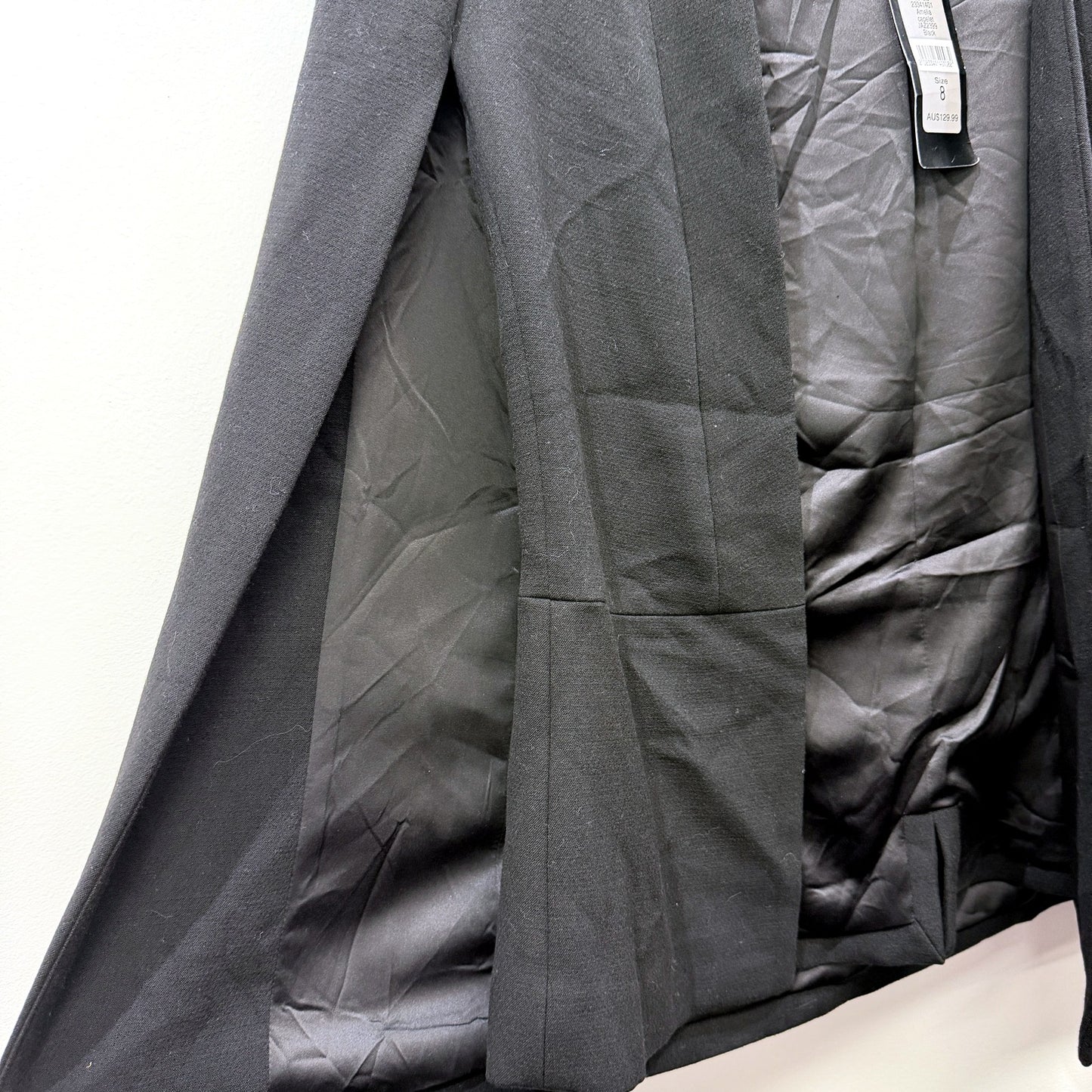Forever New Womens Sleeveless Poncho Jacket in Black, Size 8 NEW