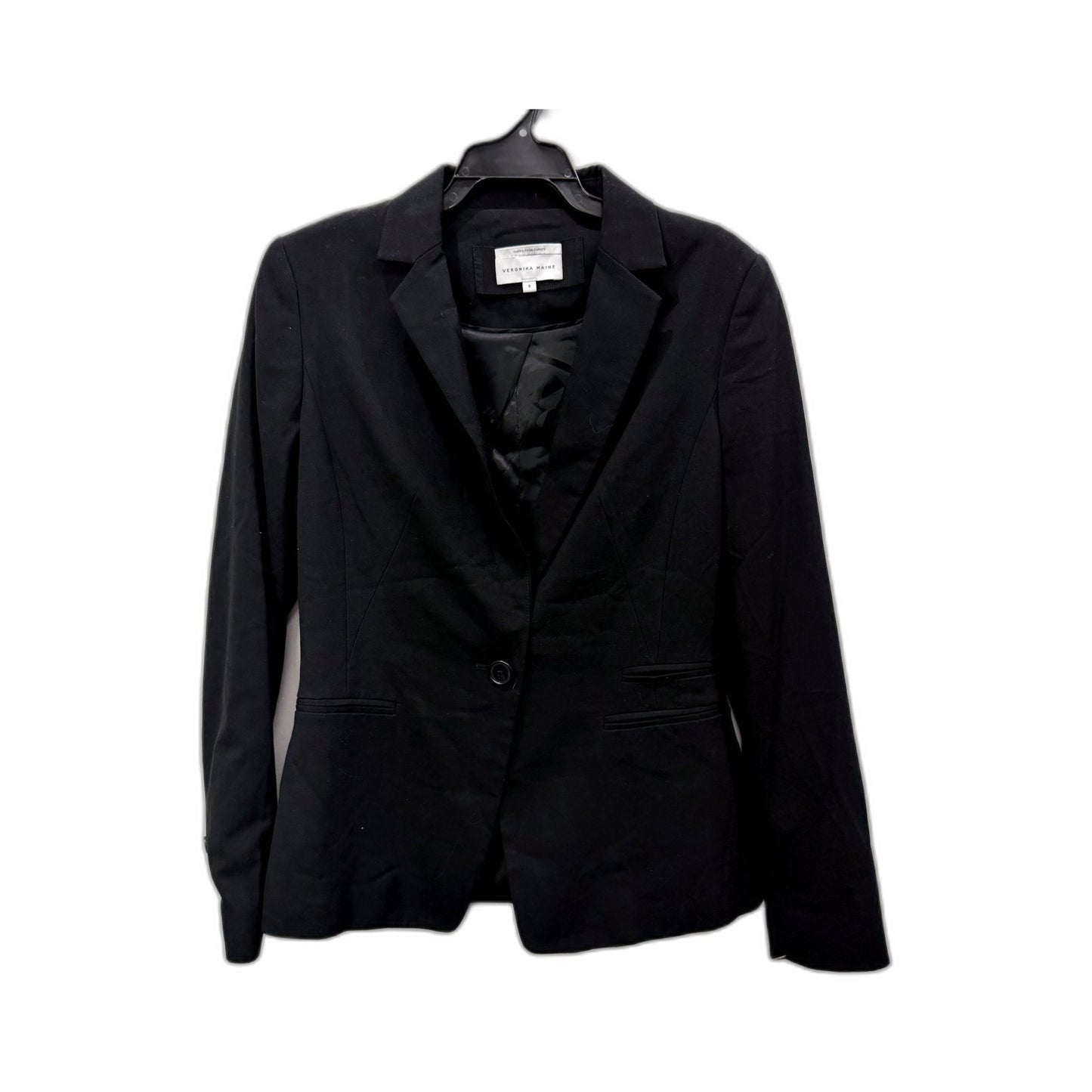 Veronika Maine Womens Black Formal Office Blazer Jacket Size 8
