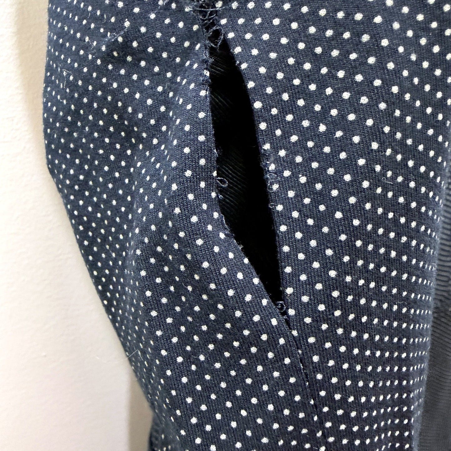 Zara Womens Navy Blue Polka Dot Blazer Lightweight Office Wear Size XS