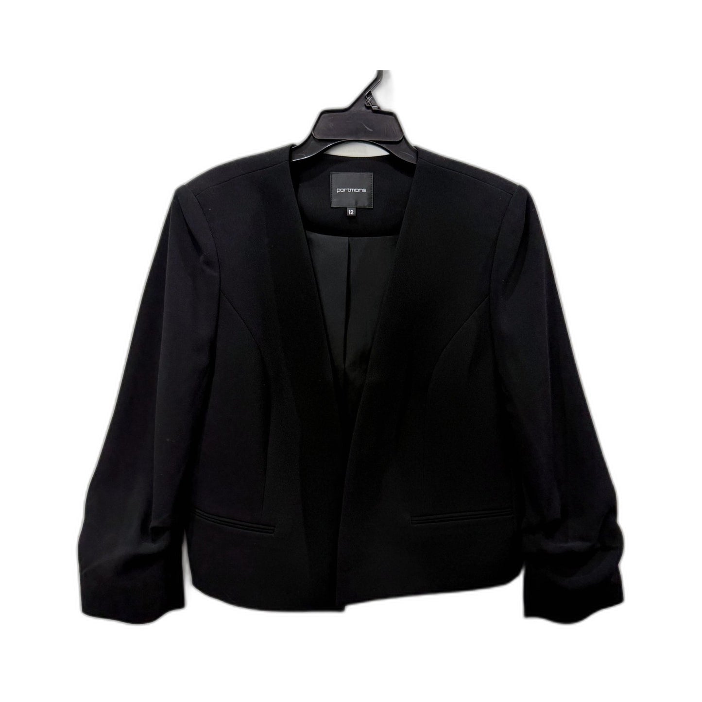 Portmans Womens Cropped Black Polyester Blazer Jacket Size 12 NEW