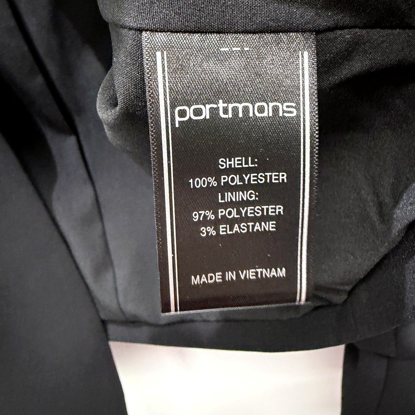 Portmans Womens Cropped Black Polyester Blazer Jacket Size 12 NEW