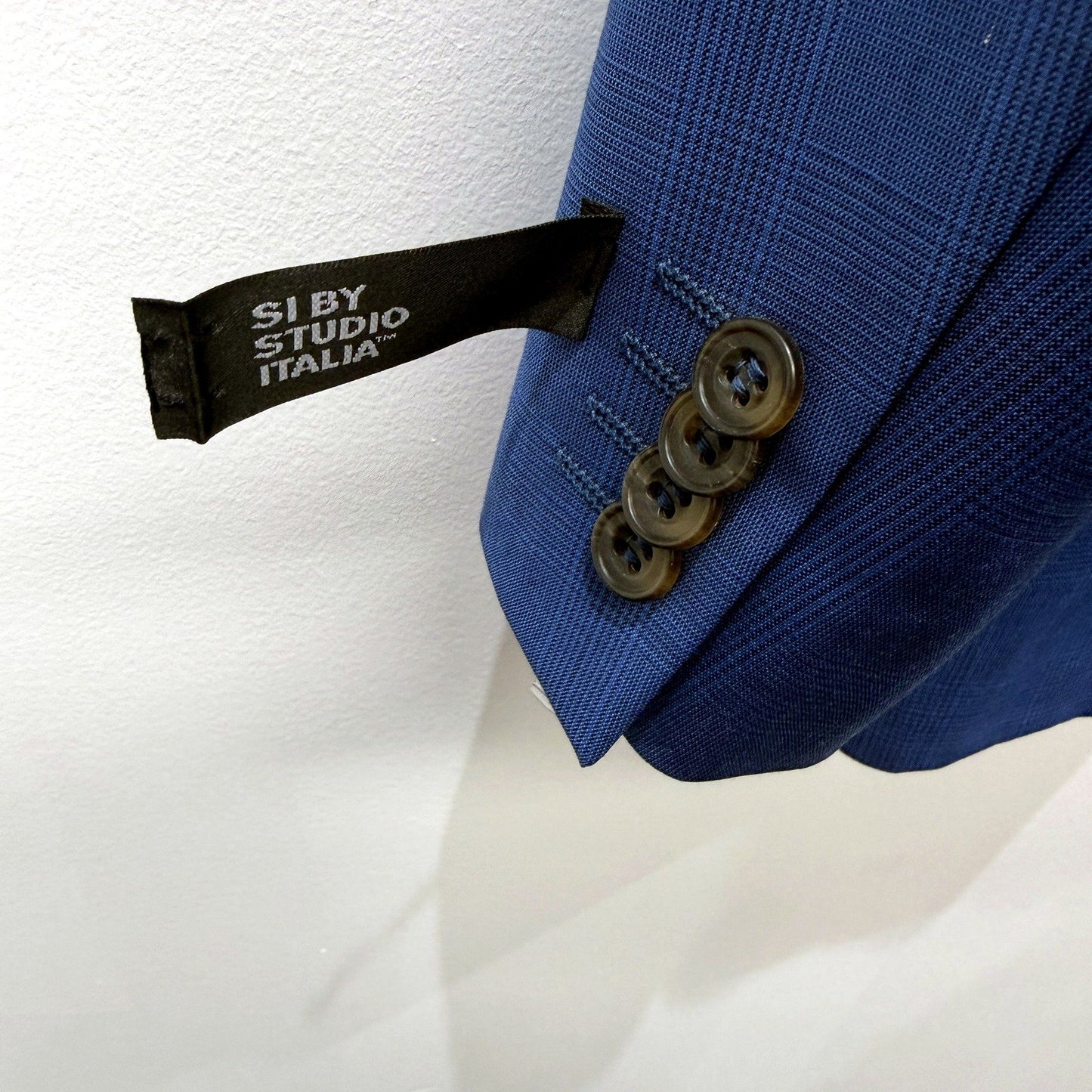 Si by Studio Italia Mens Blue Suit Jacket Quality Tailoring Size 108 REG/96 NEW