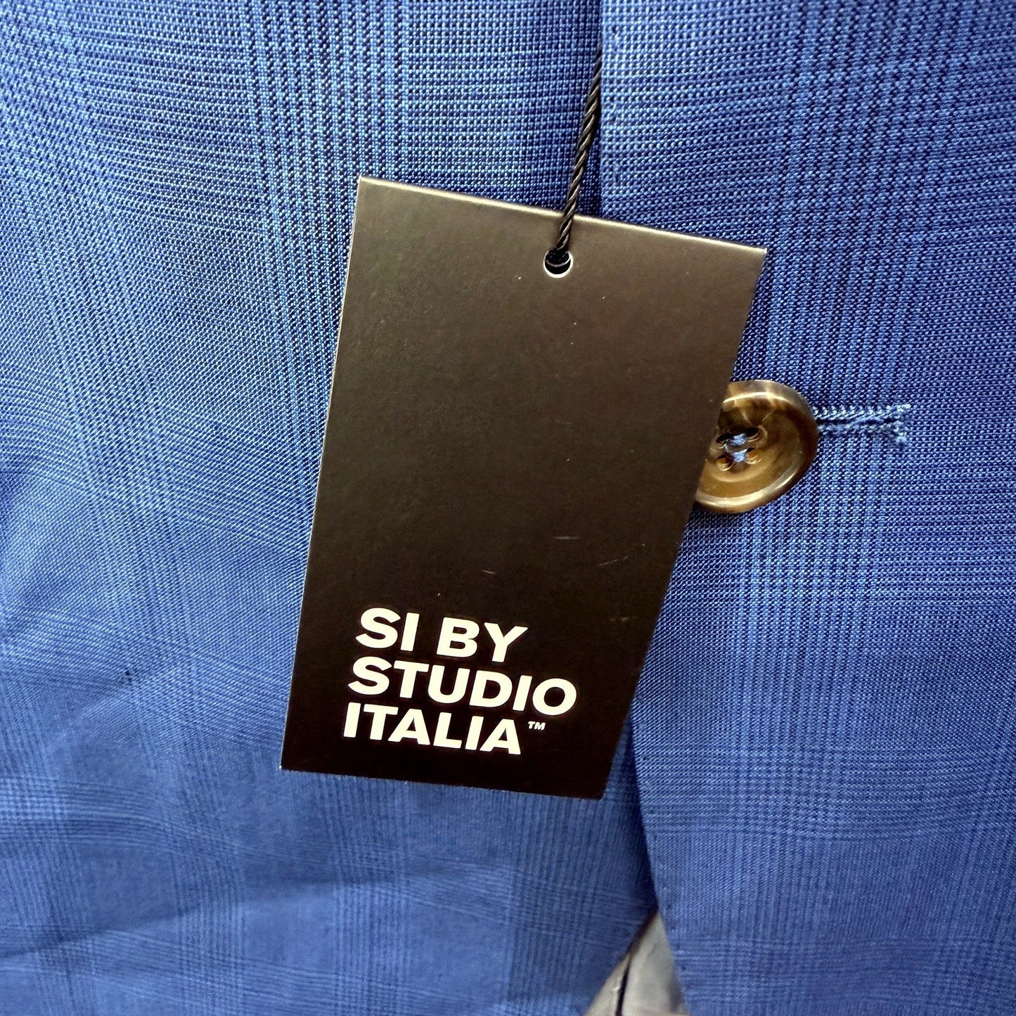 Si by Studio Italia Mens Blue Suit Jacket Quality Tailoring Size 108 REG/96 NEW