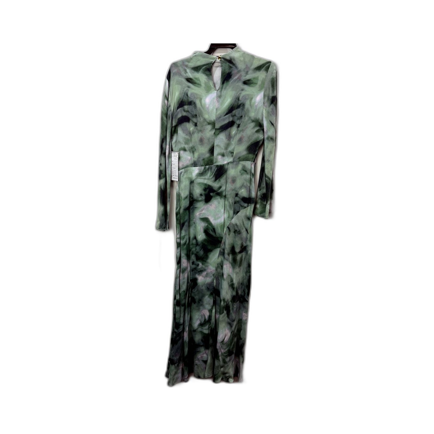 Basque Womens Turquoise Blend Print Long Sleeve Viscose Dress Size 10 NEW