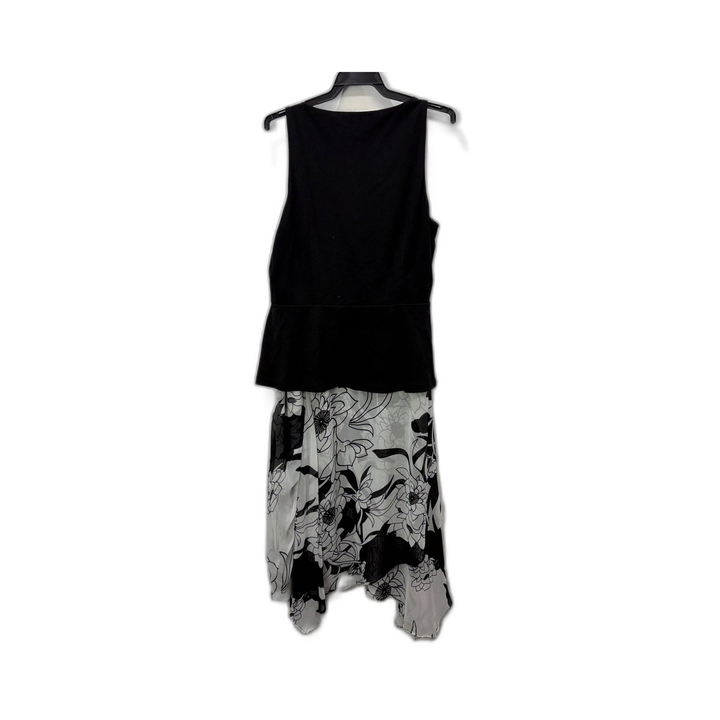 City Chic Womens Sleeveless Floral Print Dress Black and White Size XS