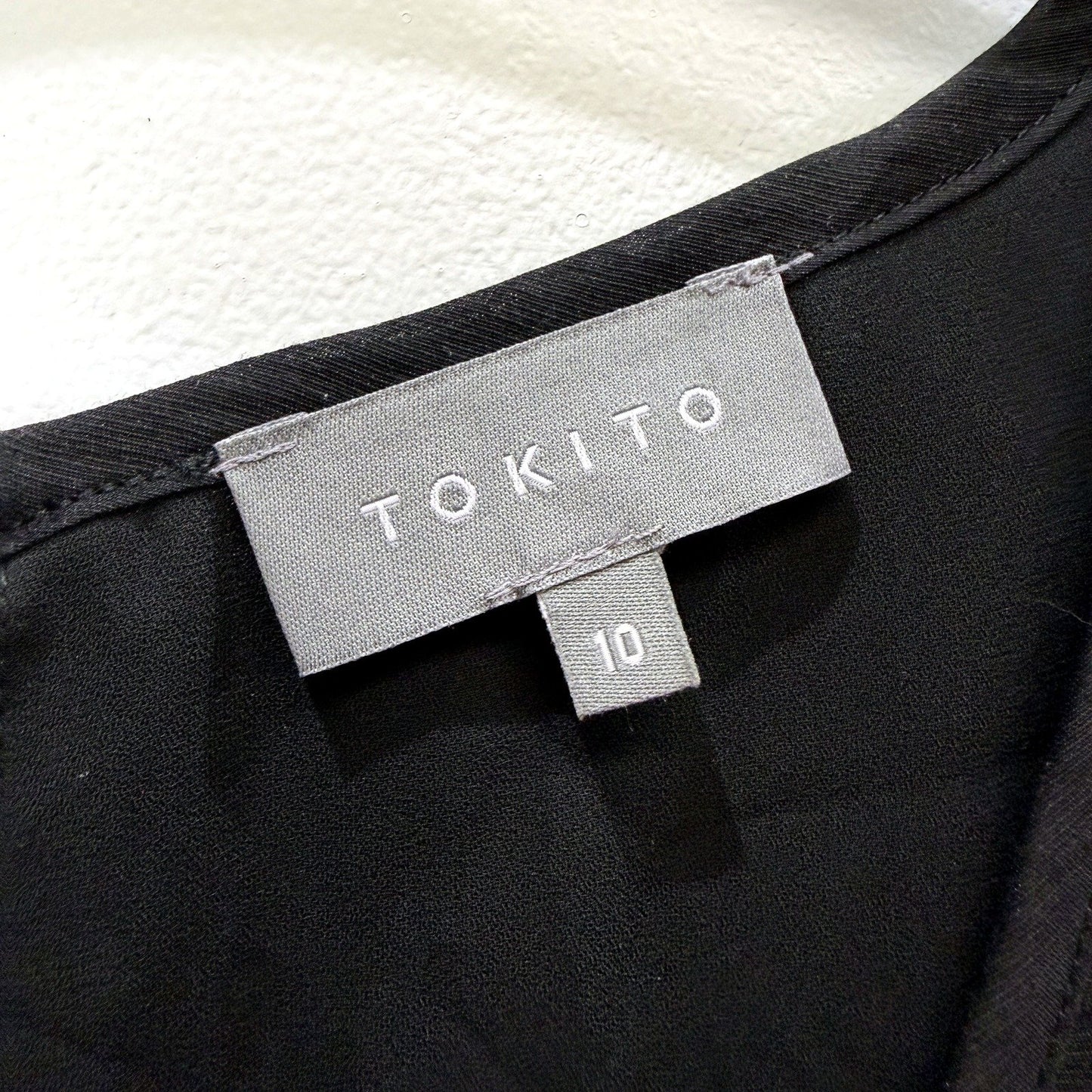 Tokito Womens Puff Sleeve Midi Dress in Black - Size 10 NEW