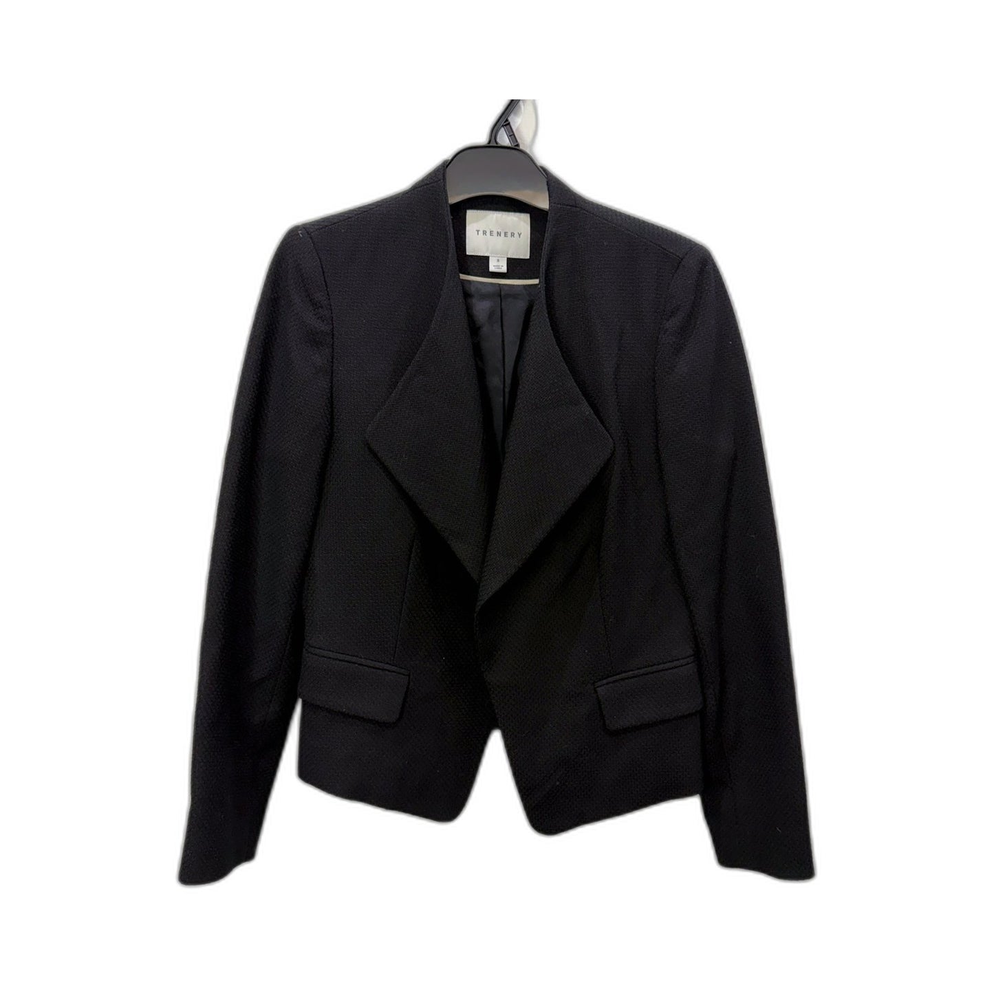 Trenery Womens Wool Blazer - Classic Tailored Black Jacket, Size 8