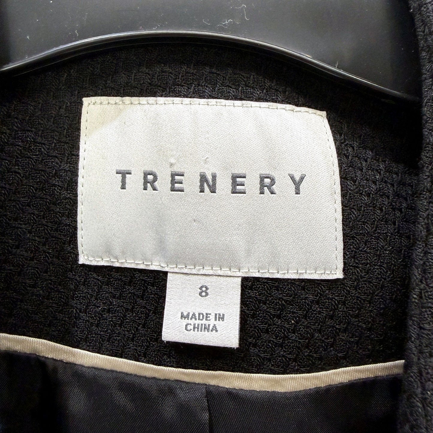 Trenery Womens Wool Blazer - Classic Tailored Black Jacket, Size 8