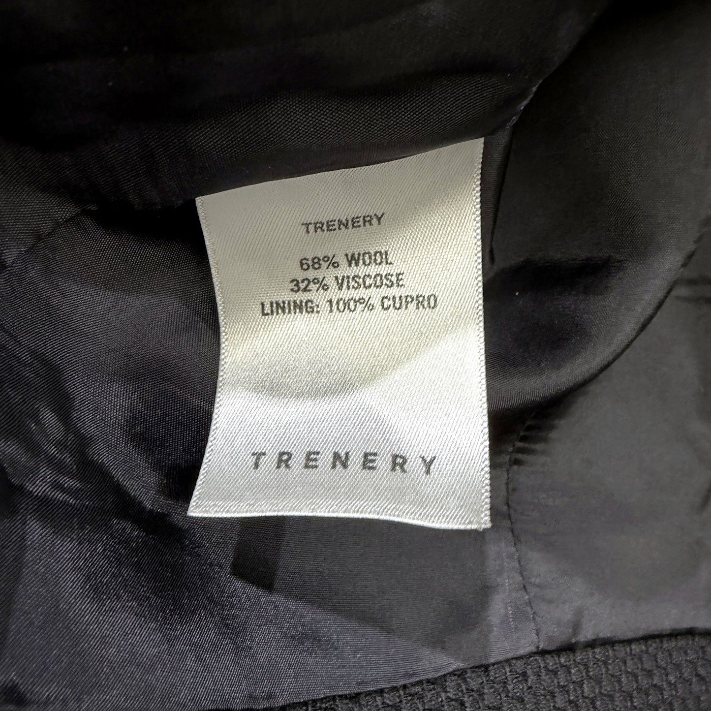 Trenery Womens Wool Blazer - Classic Tailored Black Jacket, Size 8