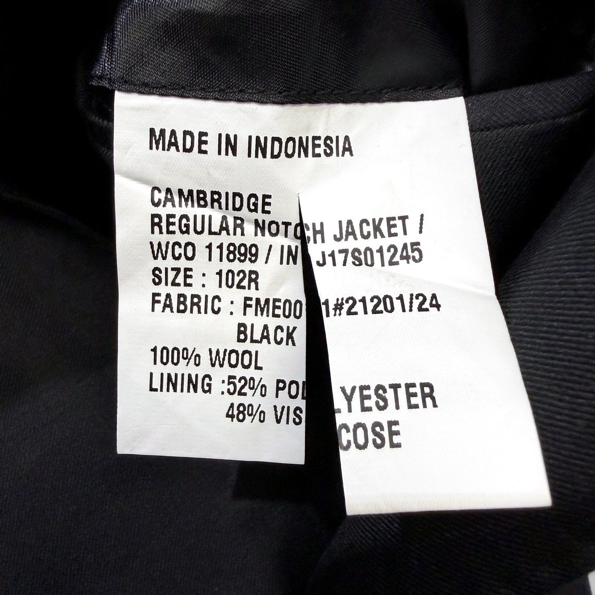 Cambridge Mens Regular Notch Jacket in Black, Size 102R