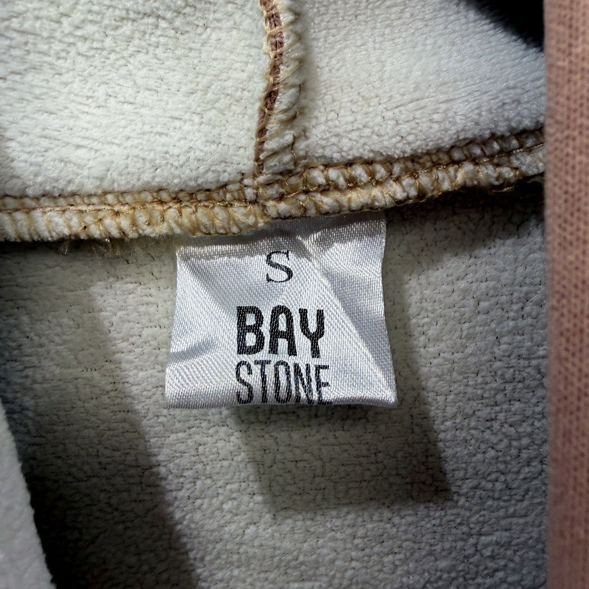 Bay Stone Mens Tan Cotton Pullover Hoodie Sweatshirt in Size Small
