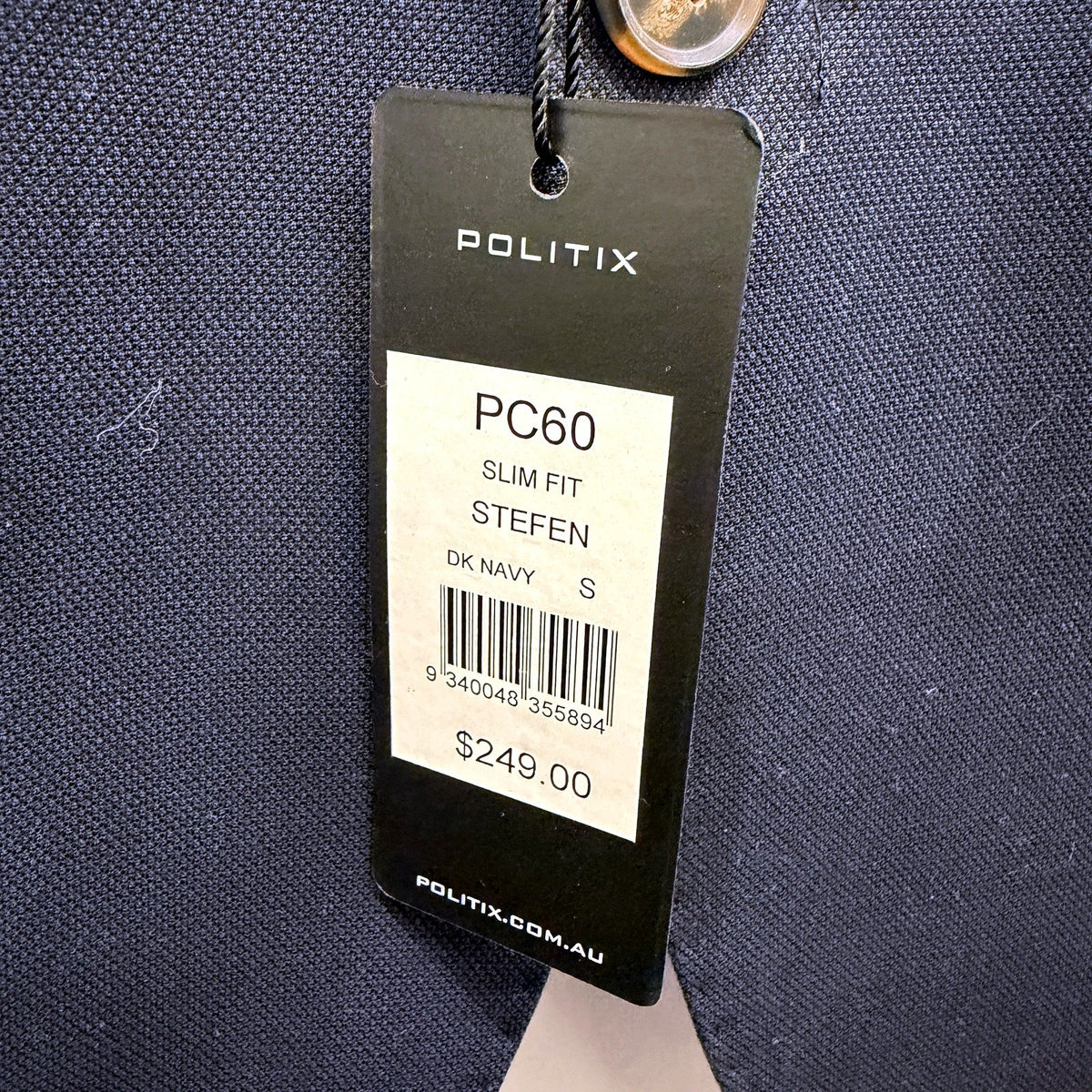 Politix Mens Slim Fit Navy Blue Suit Jacket for Small Size NEW