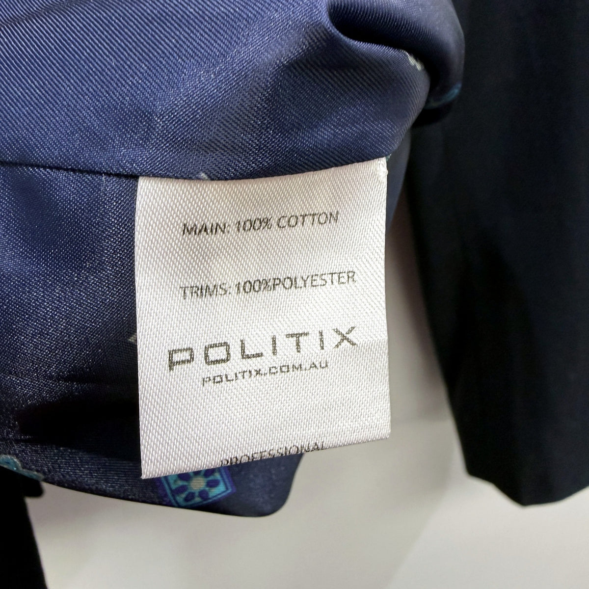 Politix Mens Slim Fit Navy Blue Suit Jacket for Small Size NEW