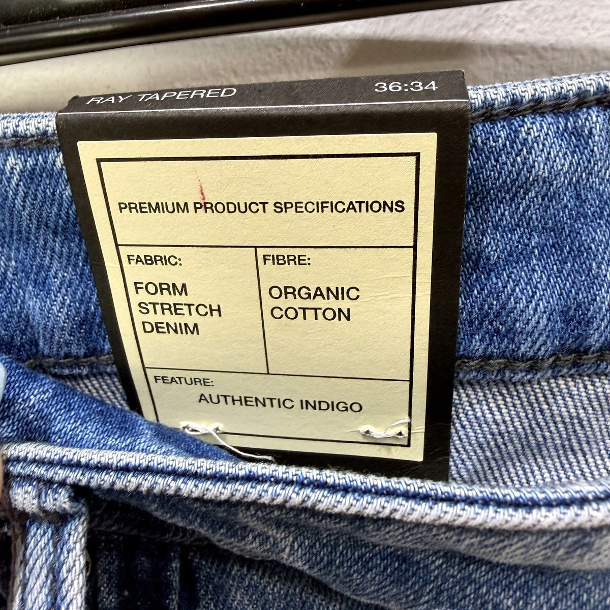 Neuw Mens Ray Tapered Supersonic Slim Fit Light Blue Jeans Size 36:34 NEW