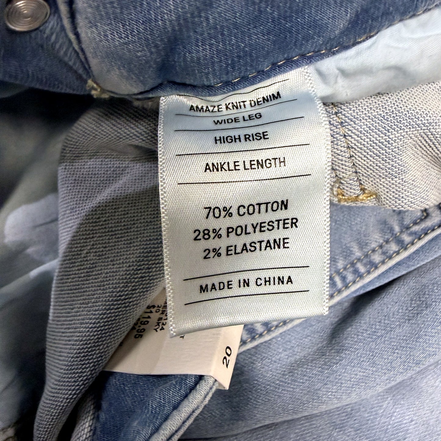 Just Jeans Womens Amaze Wide Leg High Rise Ankle in Blue Size 20 NEW