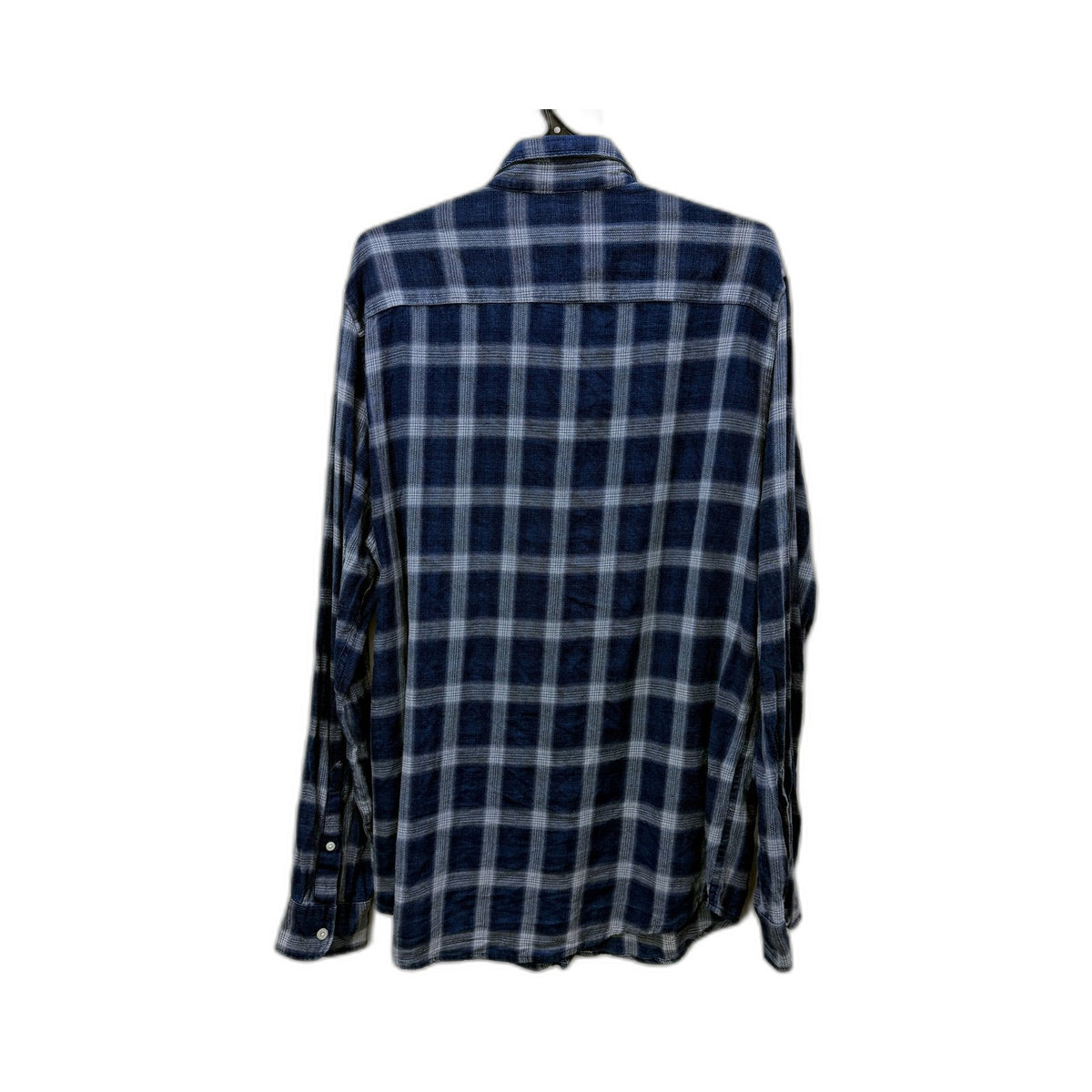 Just Jeans Mens Plaid Button-Down Shirt in Navy Blue & Gray, Size M