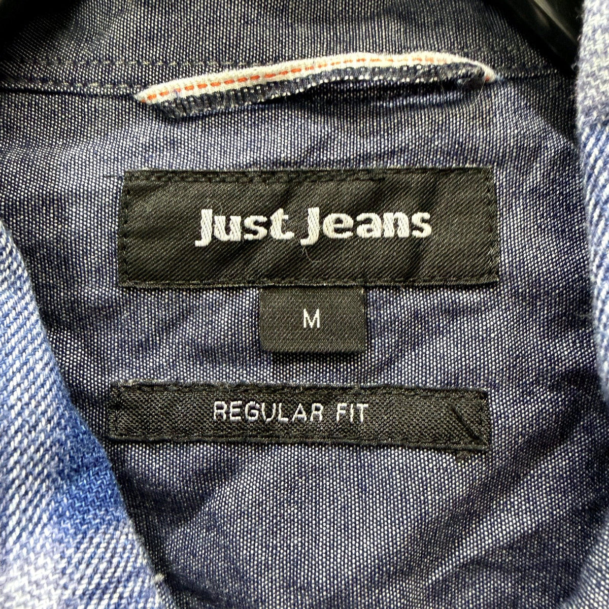 Just Jeans Mens Plaid Button-Down Shirt in Navy Blue & Gray, Size M