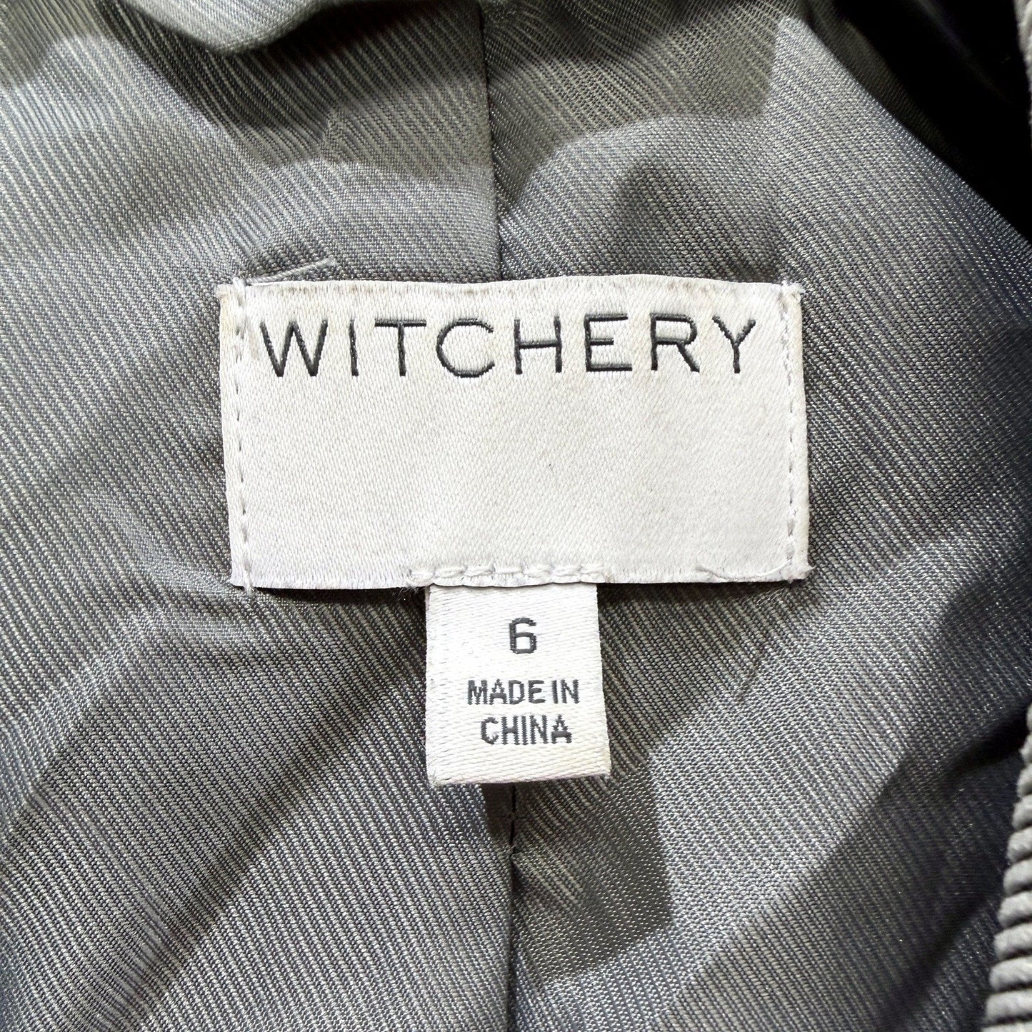 Witchery Womens Gray Pinstripe Tailored Blazer for Business Attire Size 6