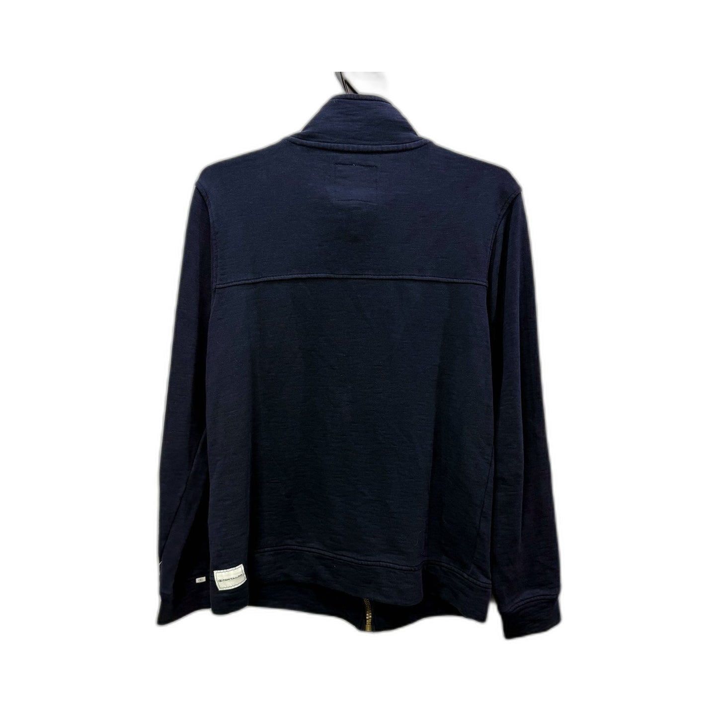 Tom Tailor Womens Navy Blue Zipped Cotton Sweatshirt for Petite Size S