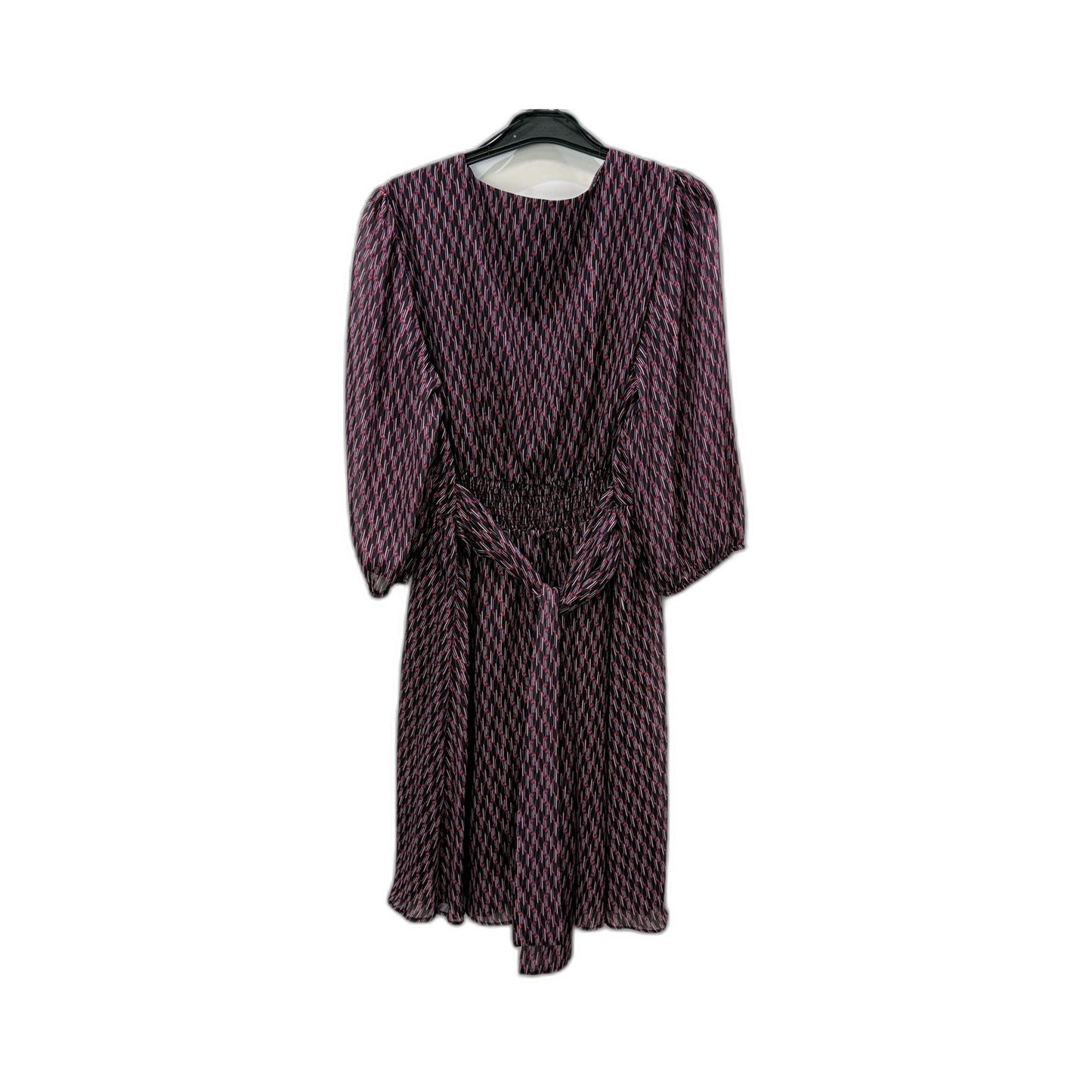 Caroline Morgan Womens Floral Print Puff Sleeve Smocked Waist Dress Size 14