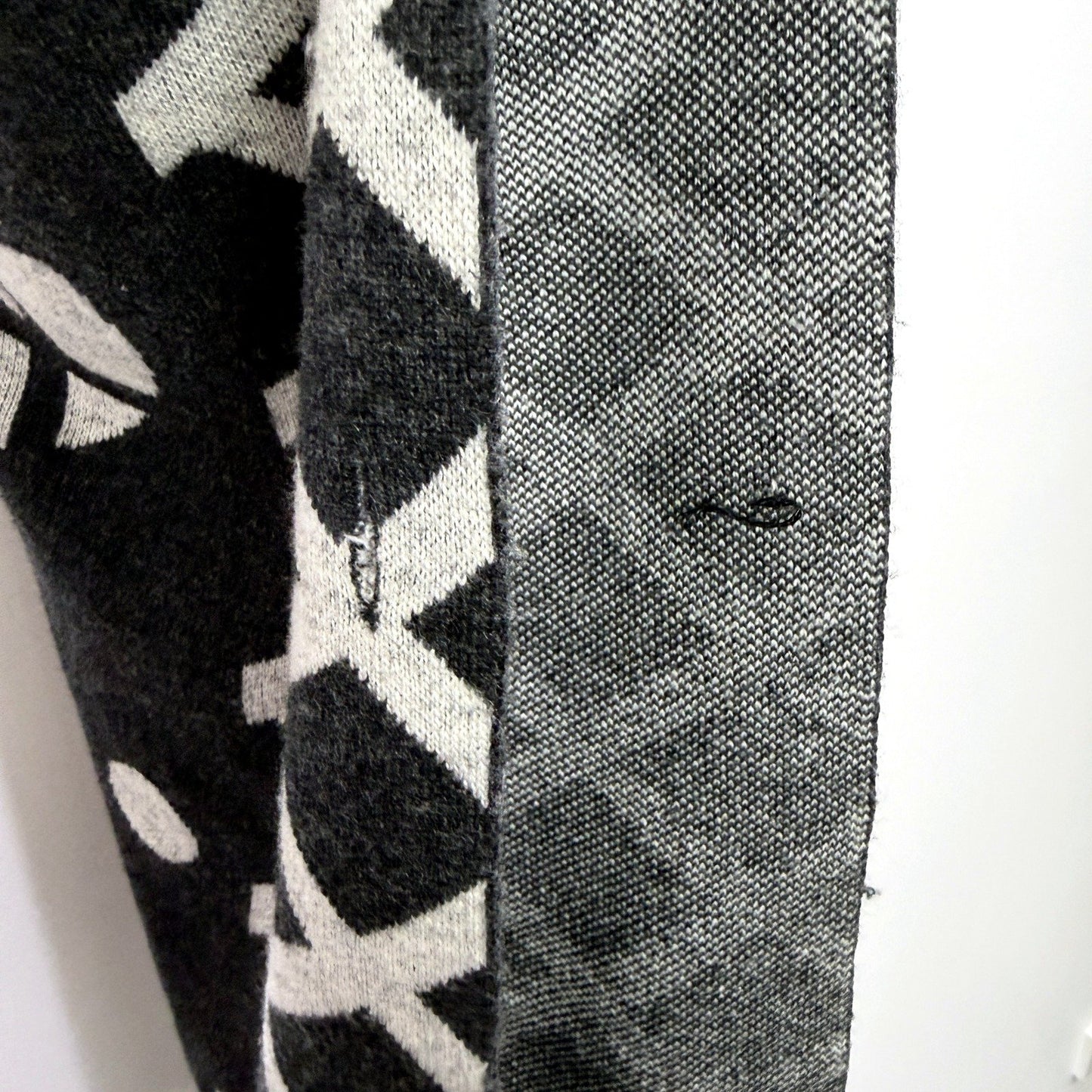 Vangelica Womens Soft Knit Poncho Sweater in Black and Gray for S/M