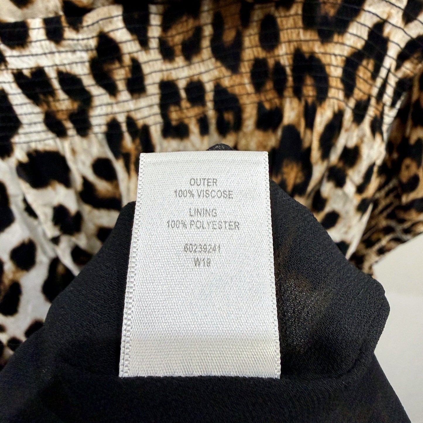 Witchers Womens Leopard Print Tie Waist Dress Viscose Polyester Size 14
