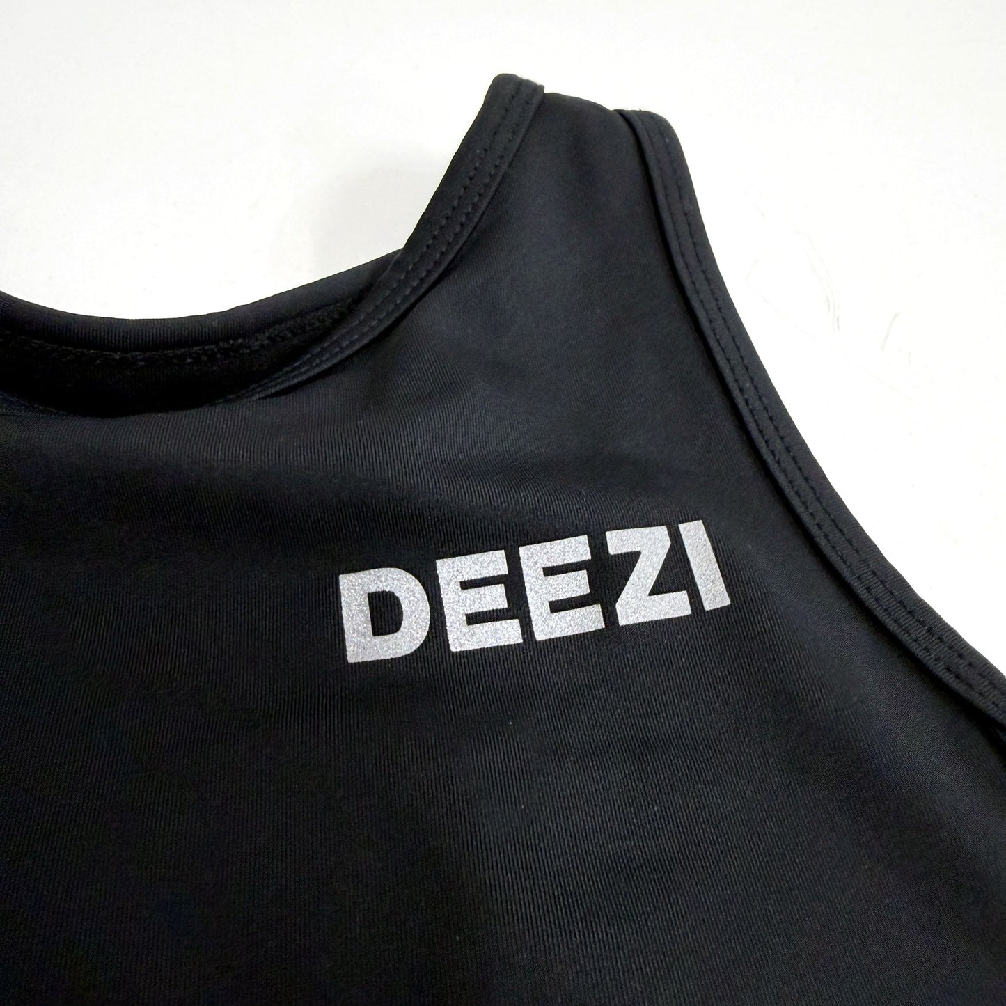 Deezi Womens Sports Bra Black Supportive Breathable Workout Top Size XL