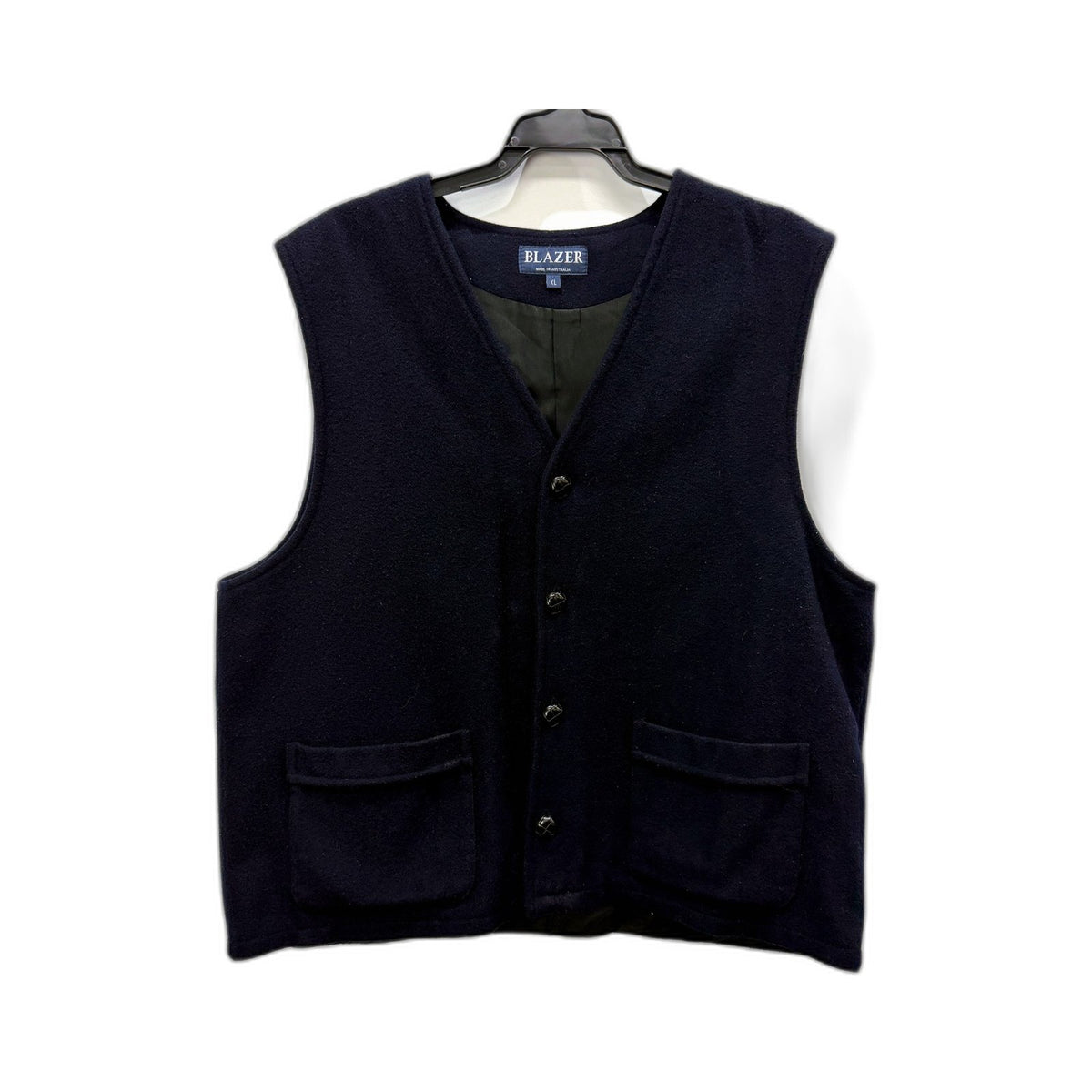 Blazer Mens Navy Wool Blend Vest for Extra Large Size