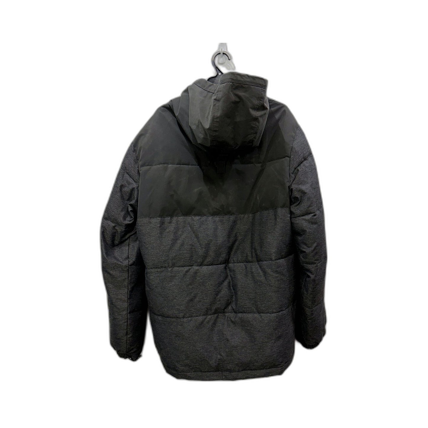 Quiksilver Mens Gray Puffer Jacket with Zipper Pockets, Size L