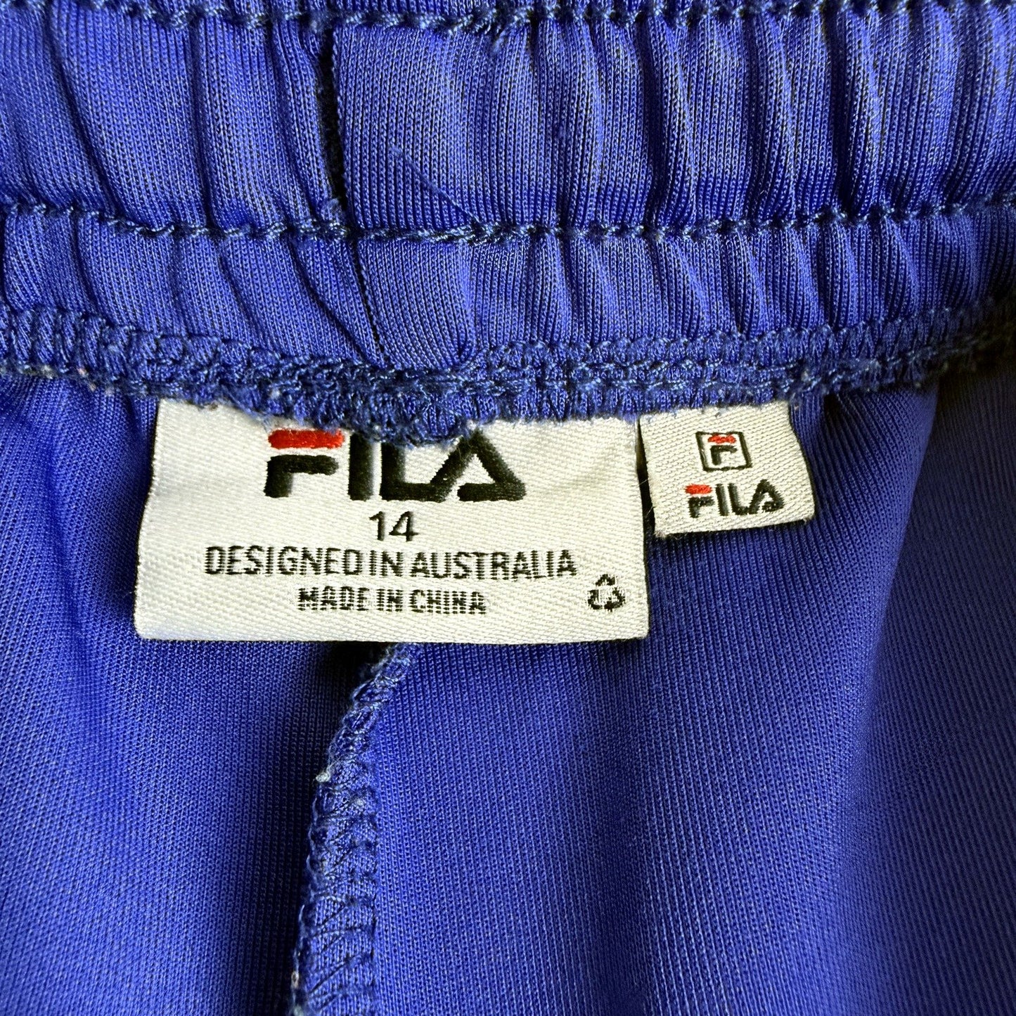 Fila Womens Blue Athletic Shorts for Casual Gym Workout Training Size 14