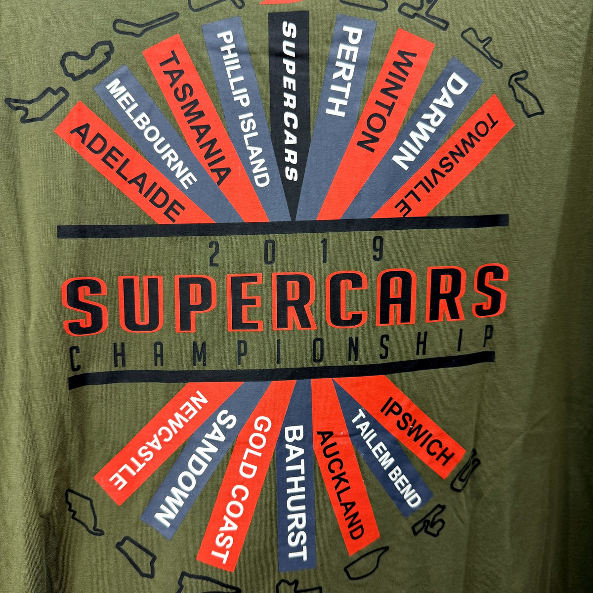 Supercars Mens T-Shirt Olive Green Pullover Sweatshirt in Extra Large Size NEW
