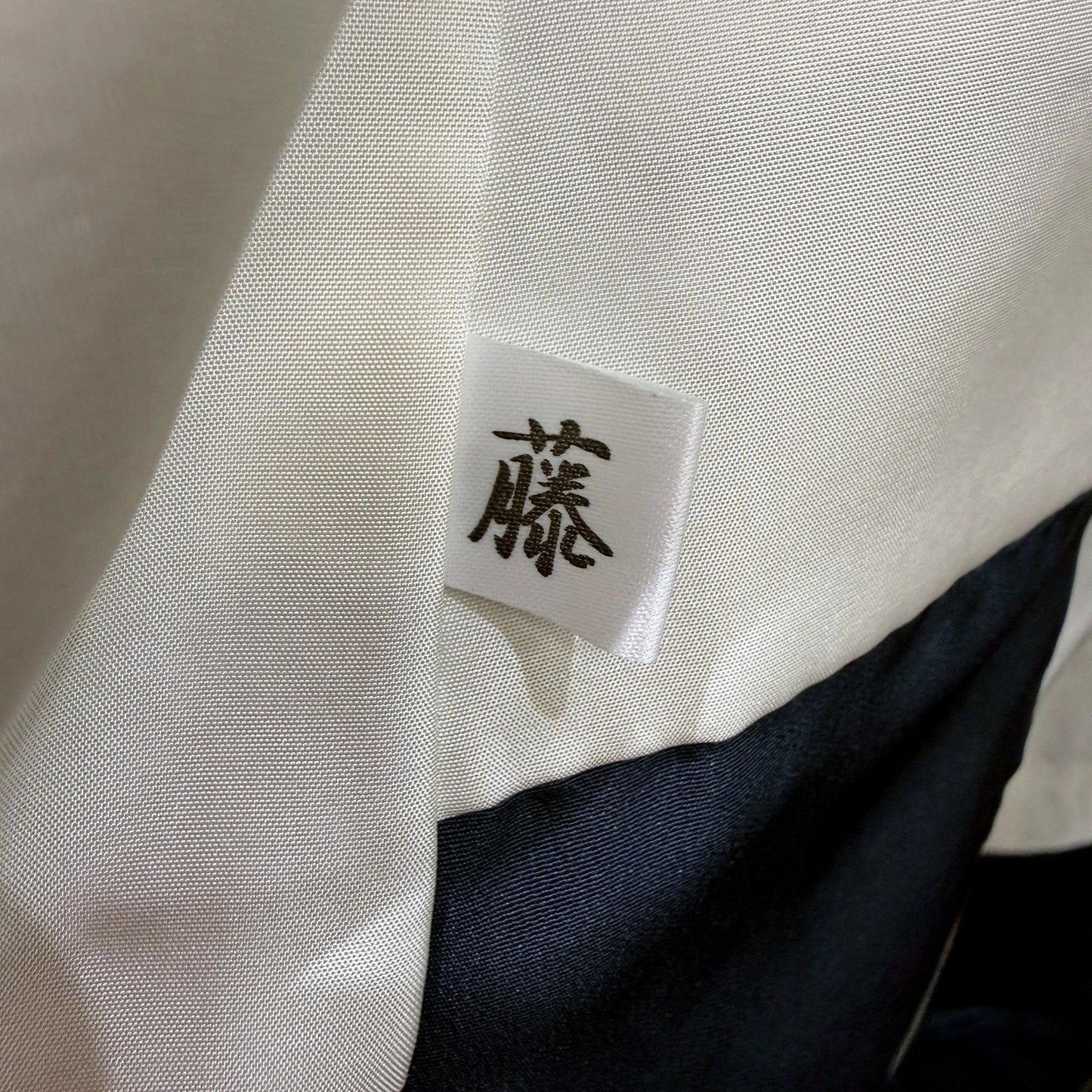 Japanese Mens Jacquard Kimono Duel Layer Winter Robe Navy Blue White Size Large